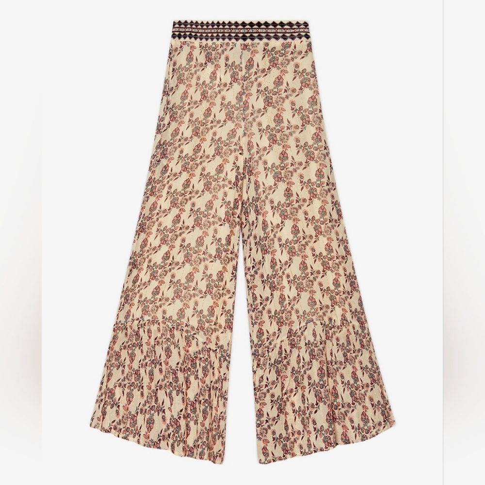 NWT NEKANE | $124 Silent Embroidered Palazzo Pants - Picture 4 of 5